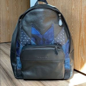 Coach Houston Backpack with Denim Patchwork